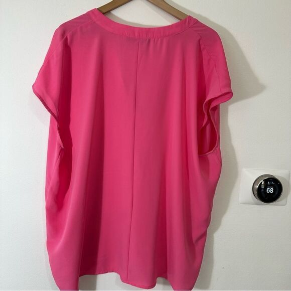 Eloquii Notch Collar Hot Pink Dolman Sleeve Blouse size 20 - Picture 6 of 6